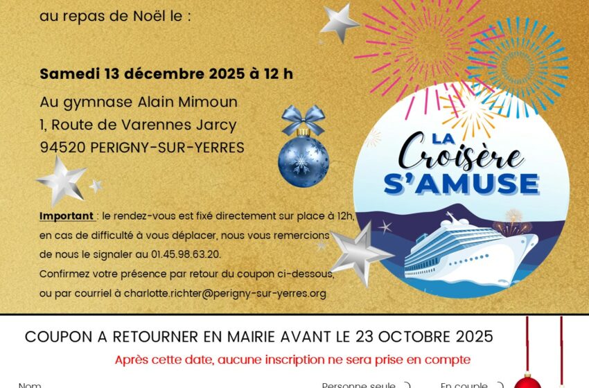  Inscription – Banquet des Ainés jusqu’au 23 octobre